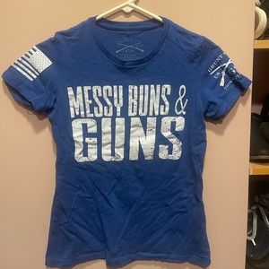Grunt style messy buns and guns shirt